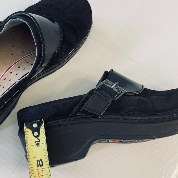 Women’s Klogs‎ Austin Floral Pattern Suede Leather Clogs SIZE 7 W - Picture 6 of 7